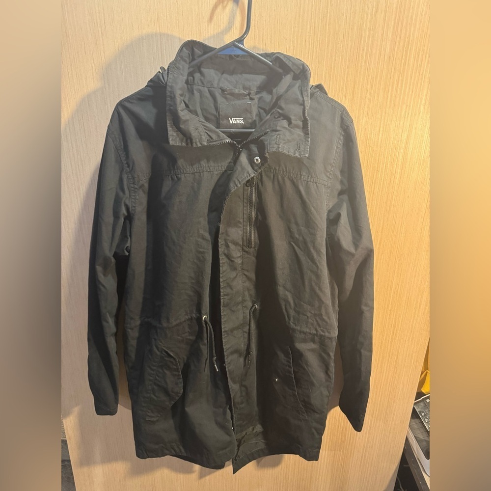 Women’s Vans Black Mid Waist Drawstring Utility Jacket Size Medium